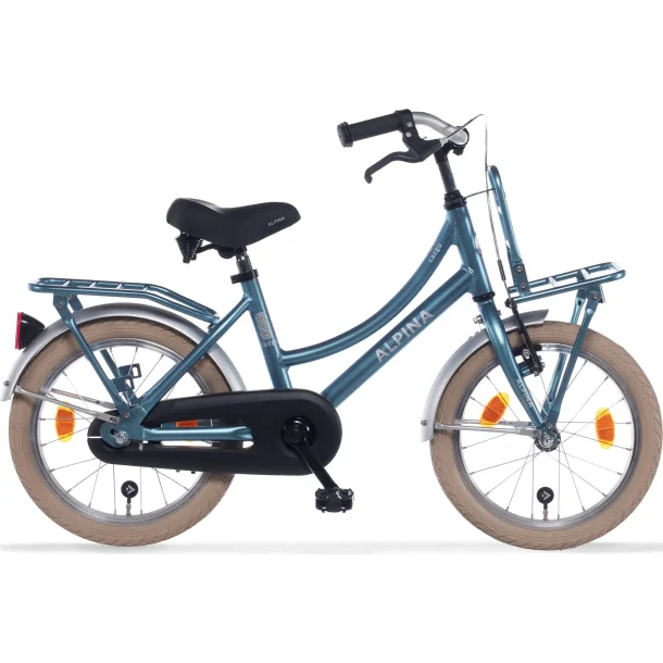 Alpina Cargo 18" pigecykel med fodbremse, frontlad - st�lbl�