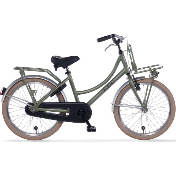 Alpina Cargo 22" pigecykel med fodbremse, frontlad - fl�jsgr�n