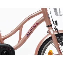 Alpina Ocean 18" pigecykel med fodbremse - misty pink