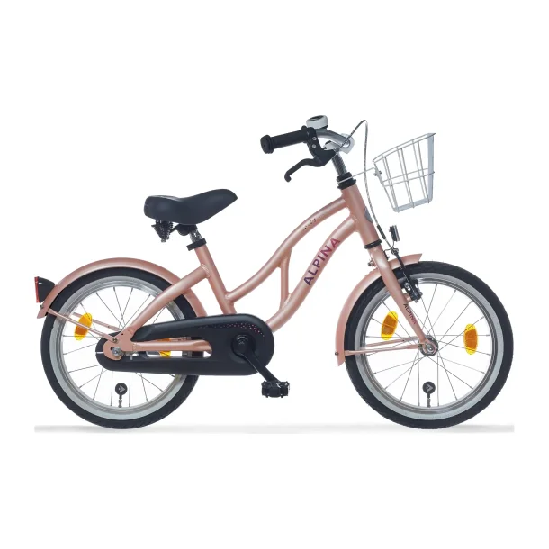 Alpina Ocean 18" pigecykel med fodbremse - misty pink