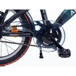 Alpina Yabber 18" drengecykel med fodbremse - m�rkegr�n/sort