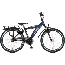 Alpina Yabber 24" drengecykel med 3 gear og fodbremse - sort/bl�