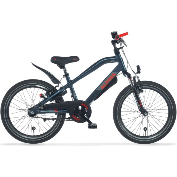 22" Alpina Trial drengecykel i aluminium, fuldt udstyret - petroleum m�rkebl�