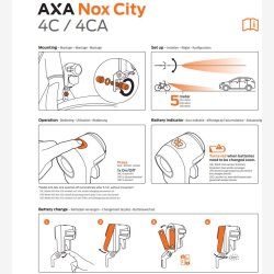 Axa forlygte Nox City autosluk batteri 4 lux sort