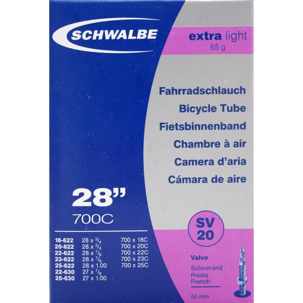 Schwalbe BNB SV20 Ekstra lys 28 x 0,75 - 1,00 FV 50mm