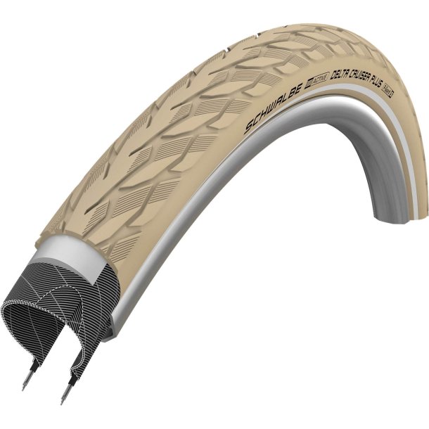 Schwalbe Dæk Delta Cruiser plus 28 x 1,40 Creme Refl