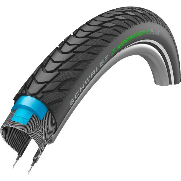 Schwalbe Dæk Marathon E-Plus Perf 28 X 2,00 SW Refl