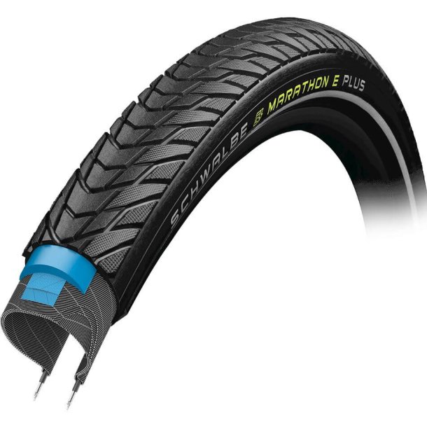 Schwalbe dk Marathon E-Plus 28 X 1,75 sort med refl.