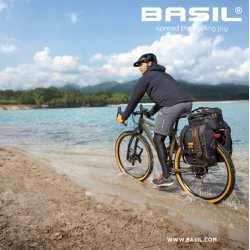 Cykeltaske Trunkbag Basil Miles Tarpaulin 7 liter 32 x 20 x 20 cm - sort/orange, vandtt