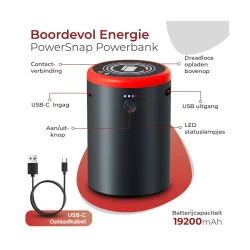 Caliber PowerSnap batteridrevet powerbank 19200 mAh