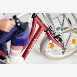 Alpina Cargo 18" pigecykel med fodbremse, frontlad - berry r�d