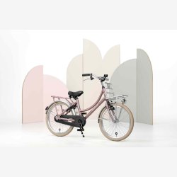 Alpina Cargo 22" pigecykel med fodbremse, frontlad - gammelrosa