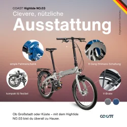 20" Foldecykel COAST Hightide 8-gear No. 03 - midnatsbl�