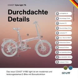 20" el foldecykel COAST VYBE LIGHT 7-gear - stvet bl