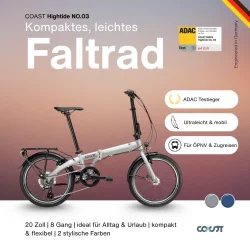 20" Foldecykel COAST Hightide 8-gear No. 03 - midnatsbl�