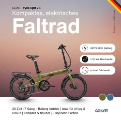 20" el foldecykel COAST VYBE LIGHT 7-gear - stvet bl