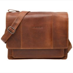Cykeltaske i �gte luksus l�der New Looxs Fellini 18 liter 40 x 15 x 32 cm - cognac brun