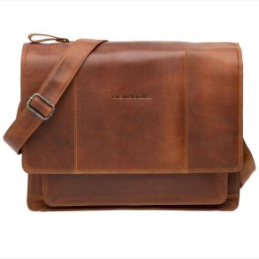 Cykeltaske i �gte luksus l�der New Looxs Fellini 18 liter 40 x 15 x 32 cm - cognac brun