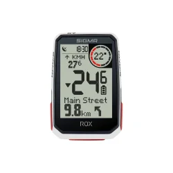 GPS cykelcomputer Sigma ROX 4.0 GPS HR + CADENCE st med overclamp Butler styrbeslag - hvid