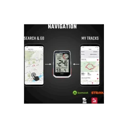 GPS cykelcomputer Sigma ROX 4.0 GPS HR + CADENCE st med overclamp Butler styrbeslag - hvid