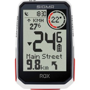 Sigma cykelcomputer ROX 4.0 GPS Hvid HR +sensoren top mount