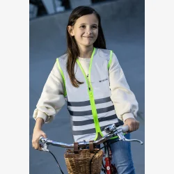Wowow Fun Full Reflective fuld reflekterende vest til b�rn str. L - s�lv/gr�-gul