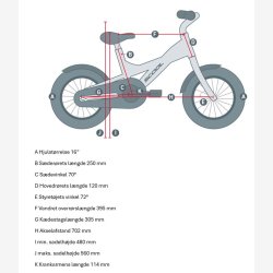 XXlite 16" aluminium drengecykel med fodbremse - sort/orange