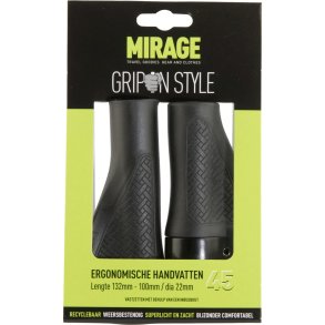 Mirage H�ndtag greb i stil 45 sort 132/100mm