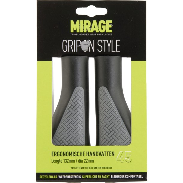 Mirage Hndtag greb i stil 45 sort/gr 132/132mm