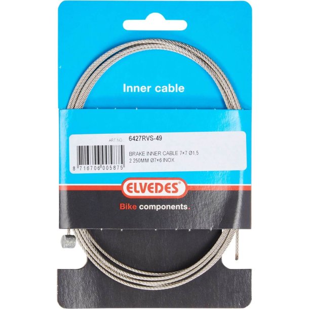 Elvedes bremse inderkabel rustfrit stl 49dr nippel 7x6