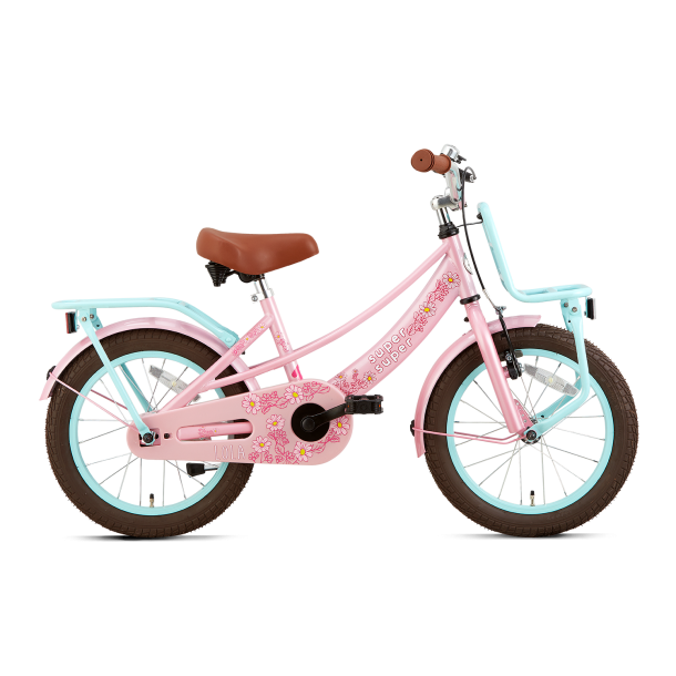 16 tommer pigecykel Lola Super Super roze turkis 