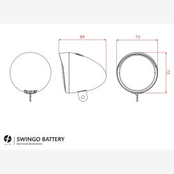 Spanninga forlygte Swingo XB batterier 4 Lux krom