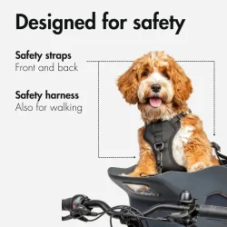 Kvisp hundekurv til cykel, med sele M - skovgrn