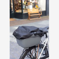 Tilbehrspakke til New Looxs Clipper cykelkurv, med bundplade og vandtt betrk - sort