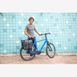 Dobbelt cykeltaske New Looxs Odense Double Racktime 39 liter 34 x 16 x 38 cm (x2) - sort