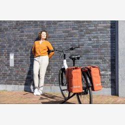 Dobbelt cykeltaske New Looxs Odense 39 liter 34 x 16 x 38 cm (x2) - rust brun