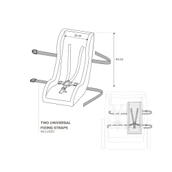 Polisport Mini Pelican baby indsats - Mesh tekstil, sort - 5 punktssele
