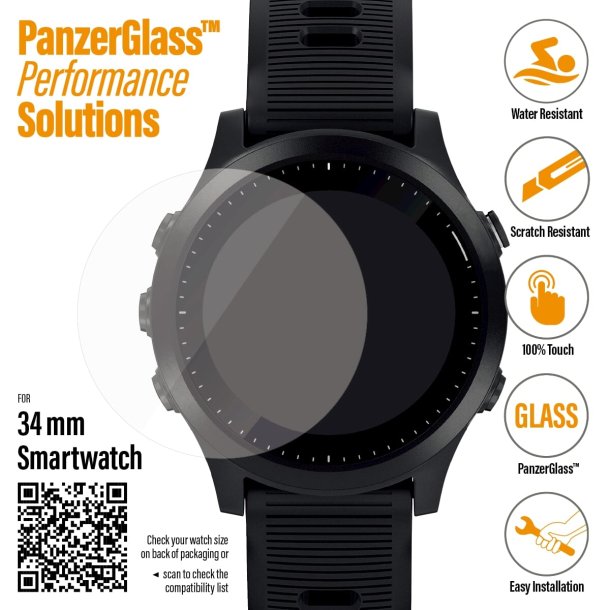 Panzerglass Smartwatch 34mm skrmbeskyttelsesglas