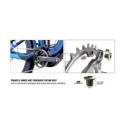 Praxis klinge 1x E-ring 104BCD M8 36T PVD 10/11/12-speed
