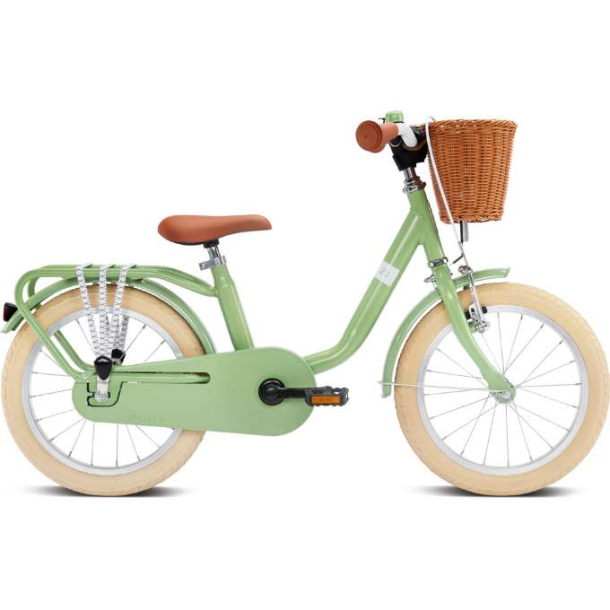Puky Pigecykel 16 tommer retro grn med kurv