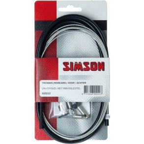 Simson bremsekabelst universal med unbrakongle rustfrit stl sort