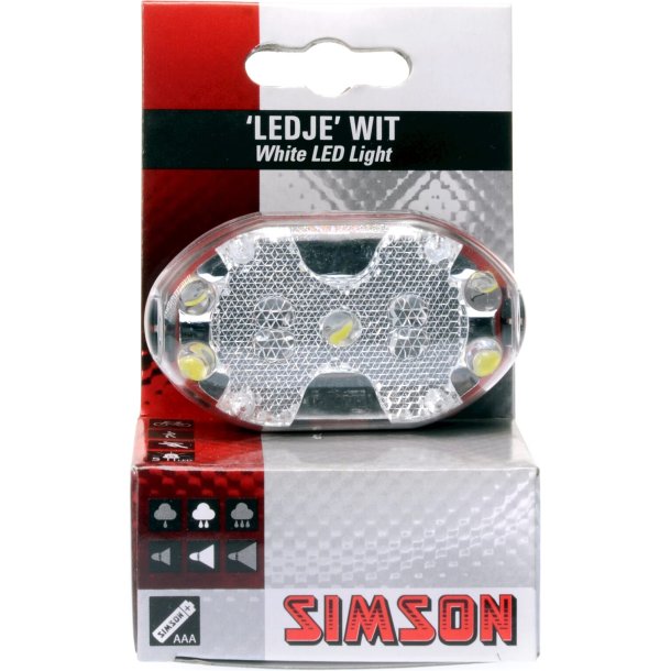 Simson forlygter 5 LED -batteri - til styr