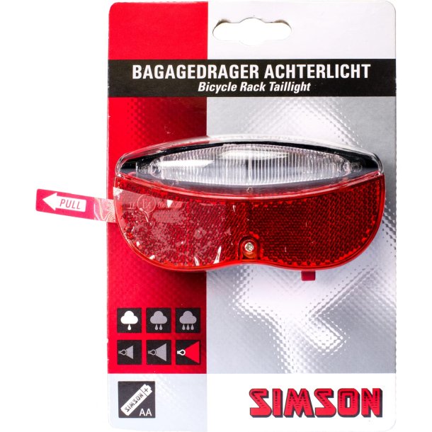 Simson baglygte LED batteri 80mm