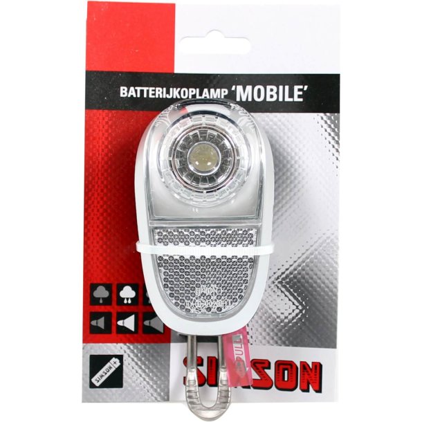 Simson forlygte White LED batteri 5 LUX