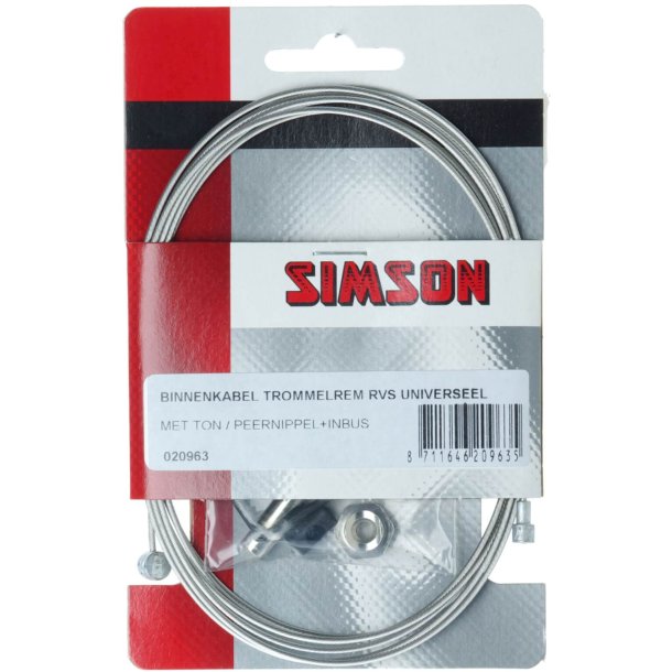 Simson Rem indre kabel rustfrit stl 2 r med Allen Draadeind