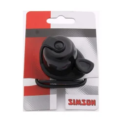 Cykelklokke Simson Allure, med elastik montering - sort/sort