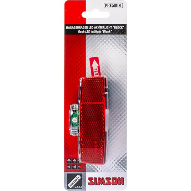 Simson baglygte Block batteriery 80mm