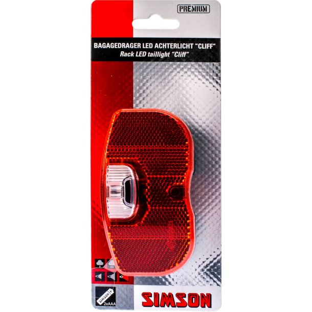 Simson baglygte Cliff batteriery 50/80mm