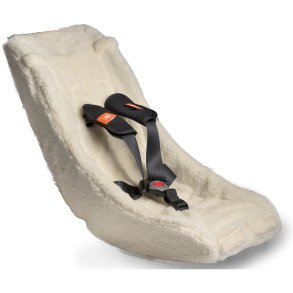 Melia Comfort babyindsats med 5-punktssele (2-9 mdr.) - imiteret lammeskind - hvid