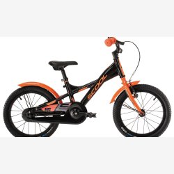 XXlite 16" aluminium drengecykel med fodbremse - sort/orange